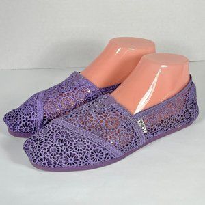 Toms Purple Lace Alpargata Women's Flats Shoes Size 8.5